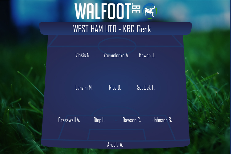 Composition West Ham Utd | West Ham Utd - KRC Genk (21/10/2021)