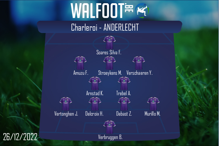 Composition Anderlecht | Charleroi - Anderlecht (26/12/2022)