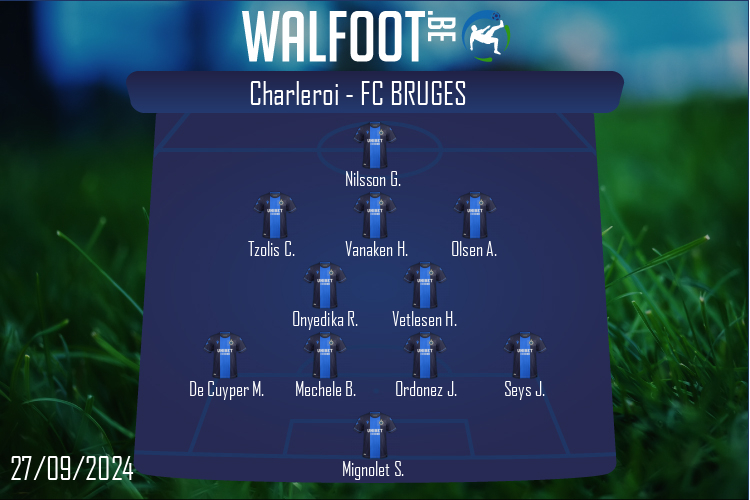 Composition Charleroi | Charleroi - FC Bruges (27/09/2024)