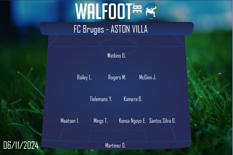Composition Aston Villa | FC Bruges - Aston Villa (06/11/2024)