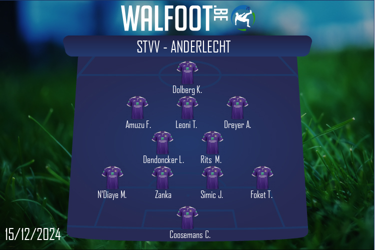 Composition Anderlecht | STVV - Anderlecht (15/12/2024)