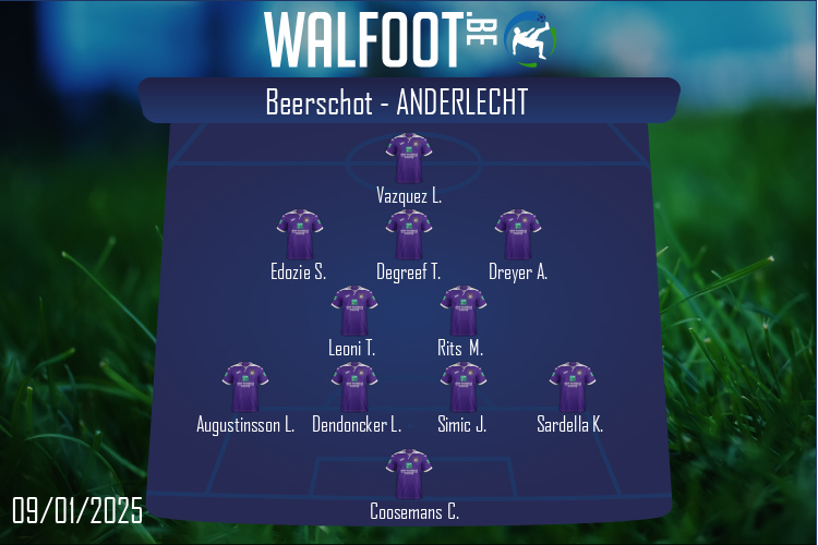 Composition Anderlecht | Beerschot - Anderlecht (09/01/2025)