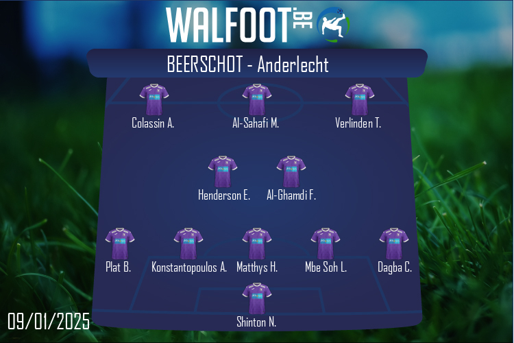 Composition Beerschot | Beerschot - Anderlecht (09/01/2025)
