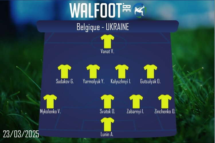 Composition Ukraine | Belgique - Ukraine (23/03/2025)
