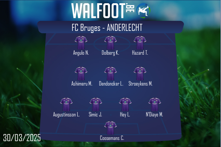 Composition Anderlecht | FC Bruges - Anderlecht (30/03/2025)