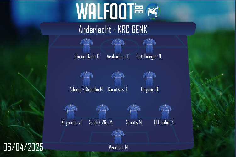 Composition KRC Genk | Anderlecht - KRC Genk (06/04/2025)