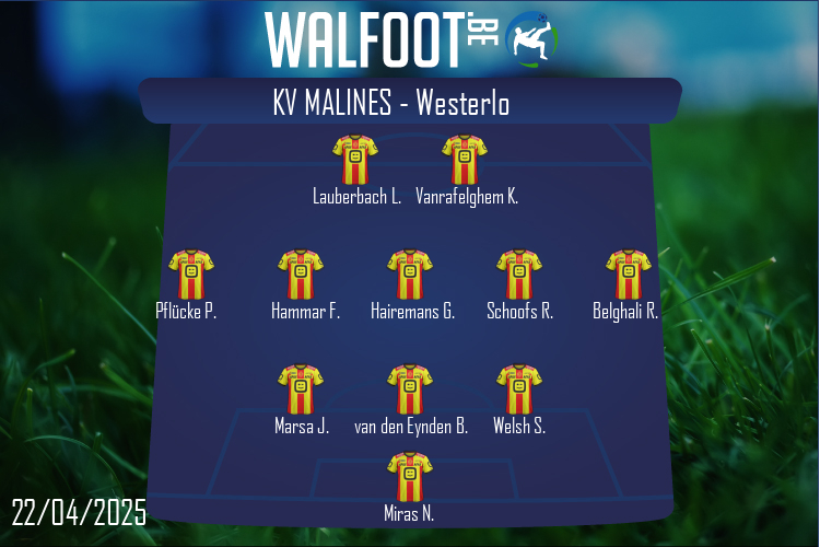 Composition KV Malines | KV Malines - Westerlo (22/04/2025)