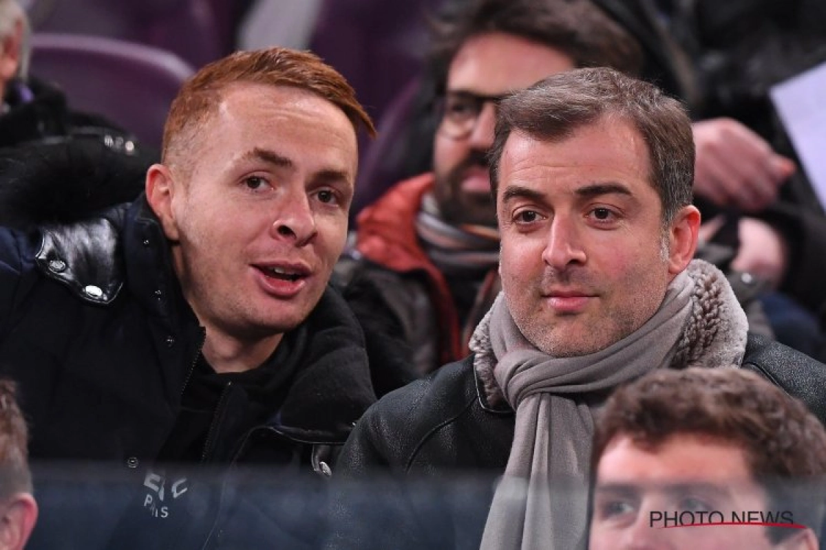 Adrien Trebel en tribunes à Charleroi avec Mogi Bayat