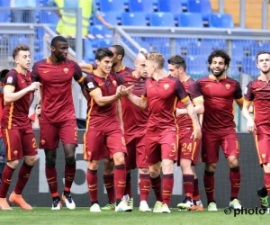 Les joueurs de la Roma heureux après leur succès dans le derby