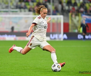 Janice Cayman et les joueurs de l'OL championnes de France