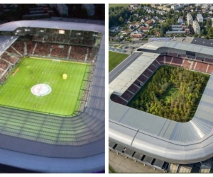 📷 Un artiste suisse transforme temporairement un stade de l'Euro 2008 en un bois